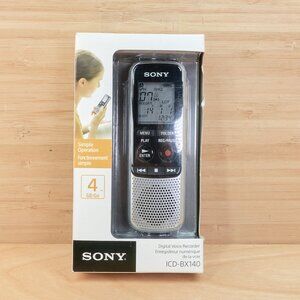 Sony ICD-BX140 Digital Voice Recorder, 4GB Memory, Built-In Mic, New In Box